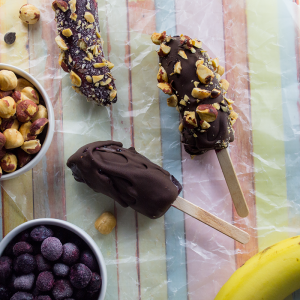 Chocolate Covered Bananas & Blueberry Pops