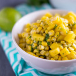 A slightly sweet corn and mango salsa is the perfect way to switch up your game day appetizers! - OCD Kitchen