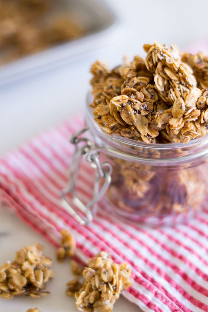 Extra Large Granola Clusters to pop all day long. Serve it with milk, over ice cream, with fruit, or straight up! - OCD Kitchen